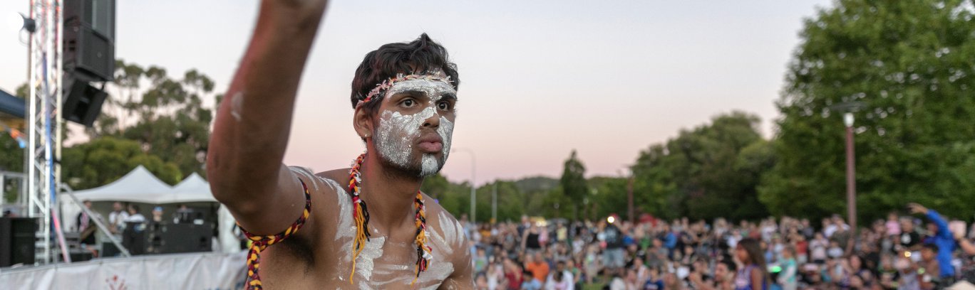 Indigenous dancer at Australia Day 