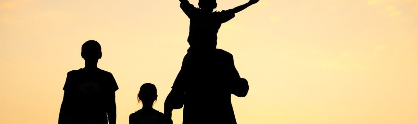 silhouette of family 