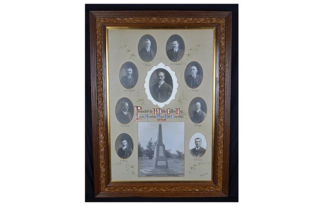 Framed portraits of the Armadale Honour Roll Committee, 1918.