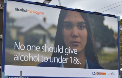AlcoholThink Again advertising on billboard