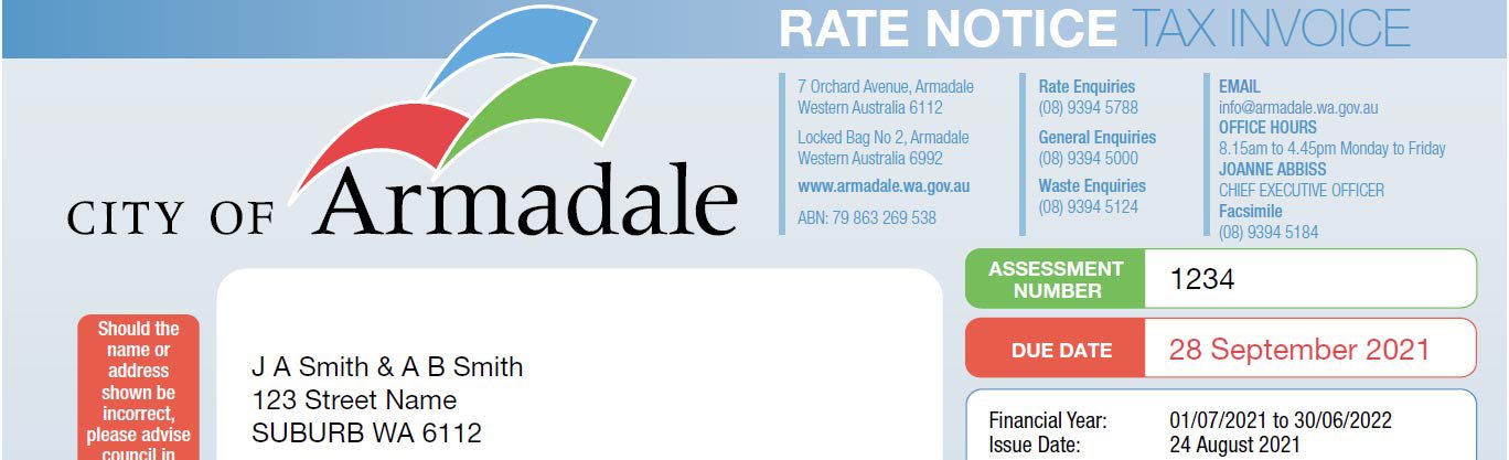 Rate notice image